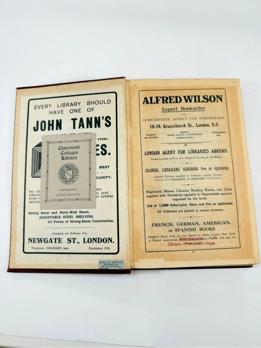 1910 Antique HC Book, Bibliography of Library Economy 1876-1909 By Cannons‎